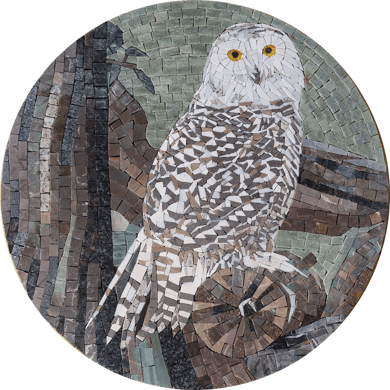 Owl Mosaic art Medallion