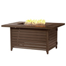 Aluminum 48-in Rectangular Propane Fire Table, Beads, Covers and Lid