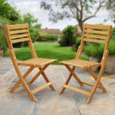 Tranquillo Anya Solid Wood Folding Chairs - Set of 2 Acacia Wood