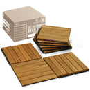 Solid Wood Deck Tiles 6 Slat Set 9