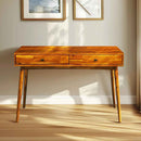 Acacia Lagom 48" Solid Wood Work Desk with Drawers for Functional Home Office by Megsu