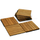 Solid Wood Deck Tiles 6 Slat Set 9 by Megsu