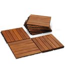 Solid Wood Deck Tiles 6 Slat Set 9 by Megsu