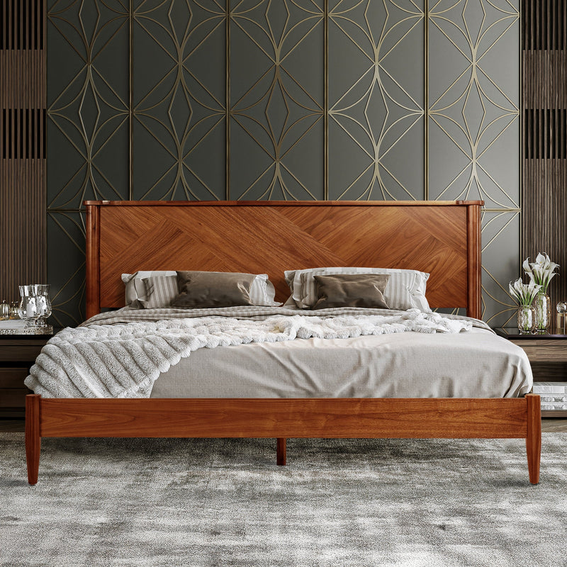 Rorns Panthera Platform Bed Frame With Headboard for Ultimate Comfort