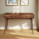 Acacia Lagom 48" Solid Wood Work Desk with Drawers for Functional Home Office by Megsu