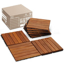 Solid Wood Deck Tiles 6 Slat Set 9