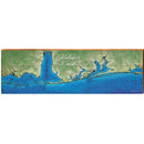 Alabama Coast Satellite Map Wall Art | Wall Art Print on Real Wood