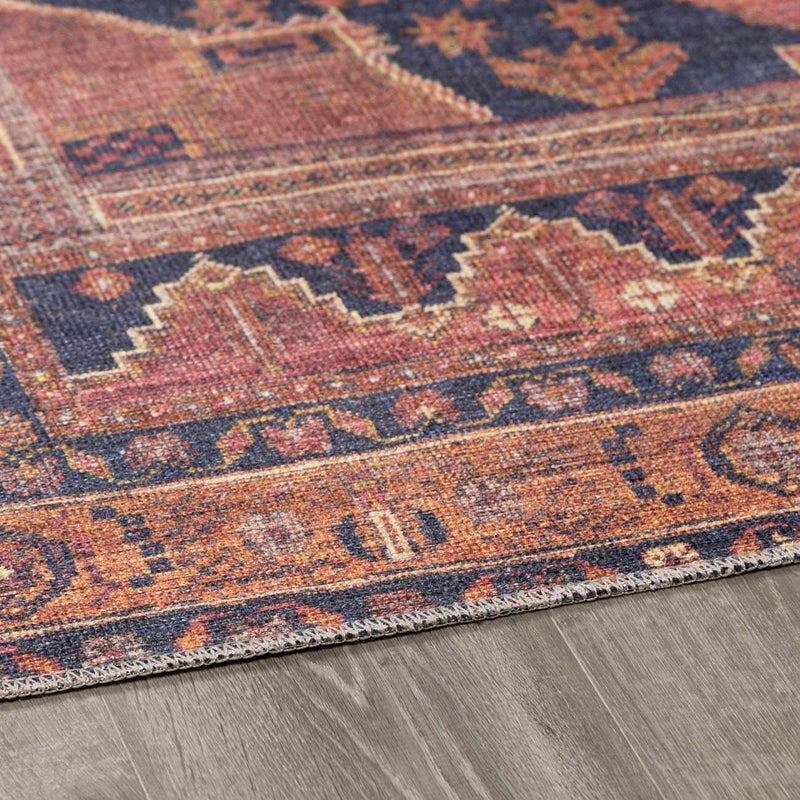 Malamote Vintage Flat Pile Washable Rug