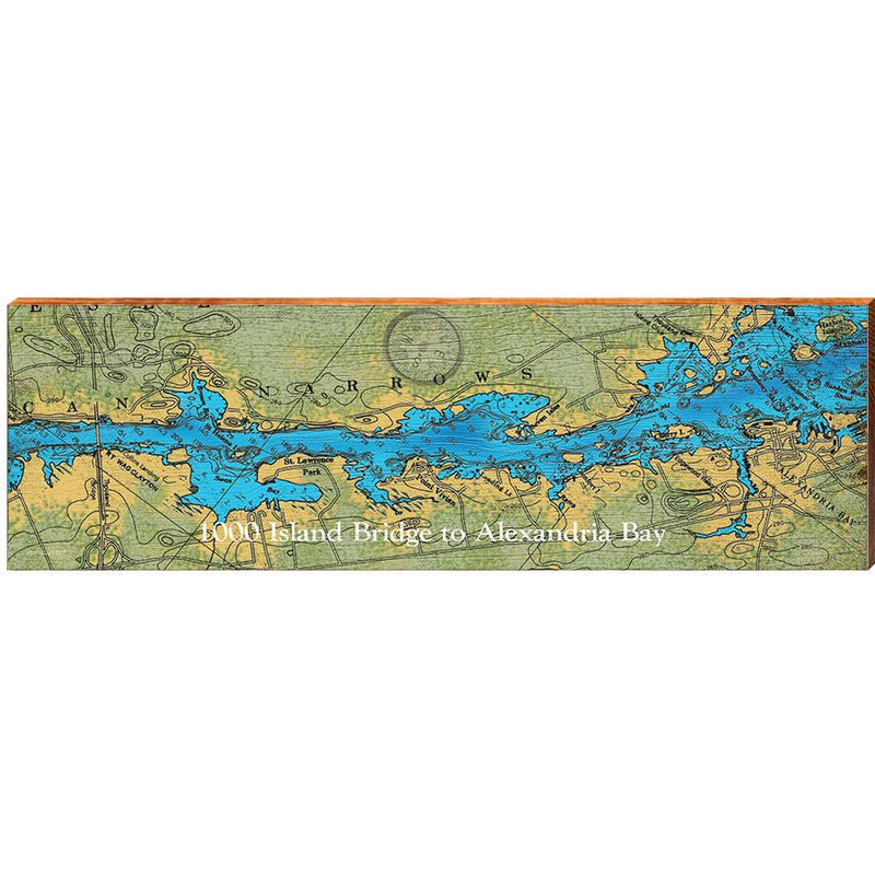 Alexandria Bay, New York 1000 Island Bridge Wooden Sign | Wall Art Print on Real Wood