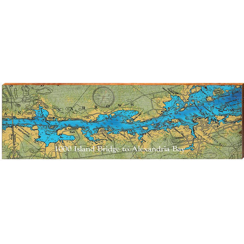 Alexandria Bay, New York 1000 Island Bridge Wooden Sign | Wall Art Print on Real Wood