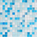 White Blue 12x12 Glossy Uniform Square Glass Mosaic Tile (20 pack, 20 sq ft/case)