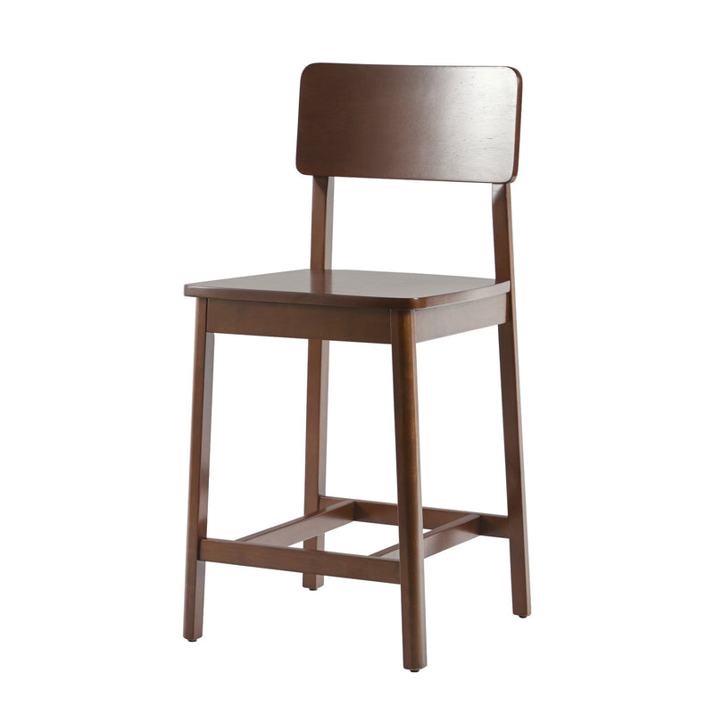 Minimalist Solid Wood Counter Stool, Set of 2