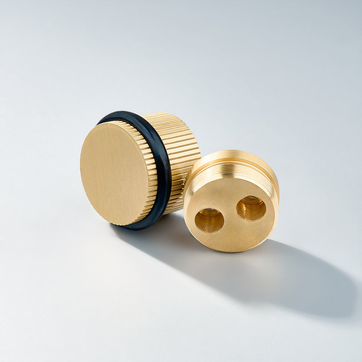 Bastion - Linear Knurled Solid Brass Door Stops, photo 8 of 11