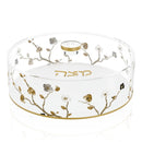 Ornate Garden Round Matzah Box by Feldart