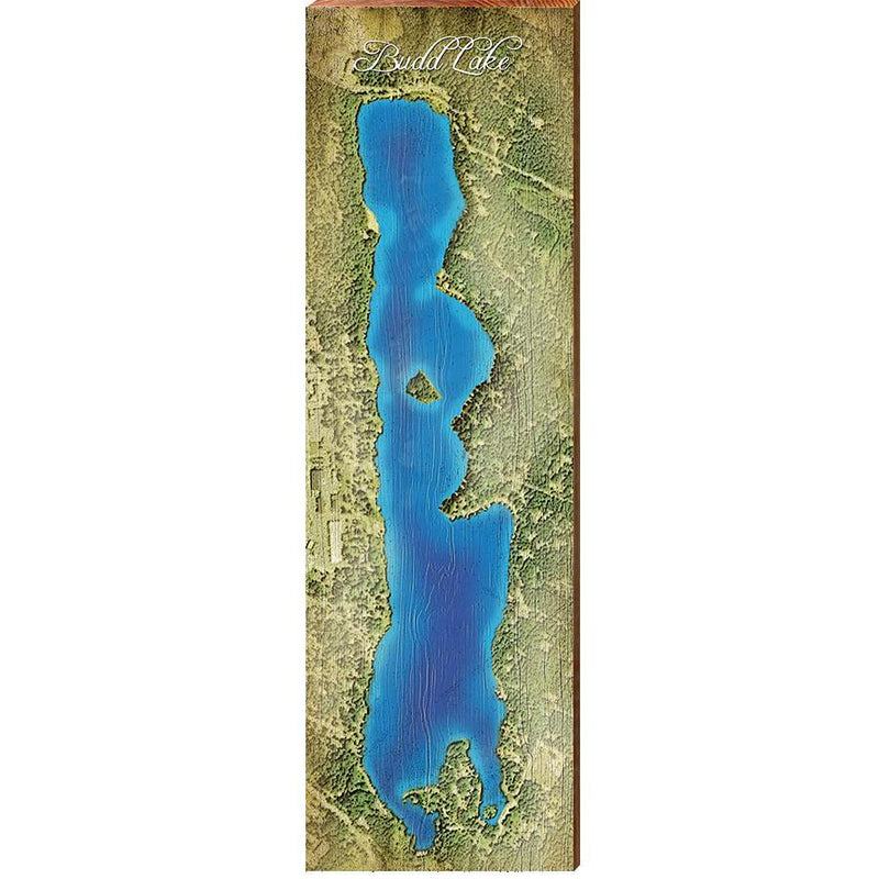 Budd Lake, New Jersey Map Wooden Sign | Wall Art Print on Real Wood 