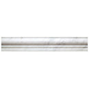 White 2x12 Bianco Carrara Polished Chair Rail Marble Tile Trim (10 pack, 1.667 sq ft/case)