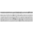 White 4x12 Bianco Carrara Polished Baseboard Marble Tile Trim (10 pack, 3.33 sq ft/case)