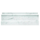 White 4x12 Polished Bianco Carrara Baseboard Marble Tile Trim (10 pack, 3.33 sq ft/case)