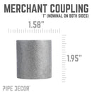 1 in. Black Merchant Coupling by PIPE DECOR