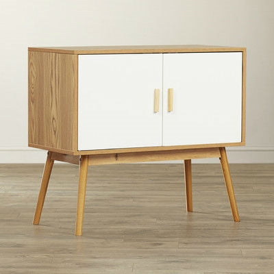 Mid-Century Modern Console Table Storage Cabinet with Solid Wood Legs, photo 3 of 5