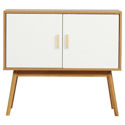 Mid-Century Modern Console Table Storage Cabinet with Solid Wood Legs, photo 4 of 5
