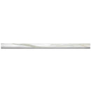 White 0.5x12 Polished Marble Pencil Tile Trim (10 pack, 0.5 sq ft/case) - Sample