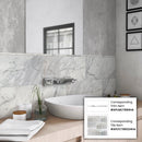 Snow White 0.8x12 Honed Calacatta Gold Pencil Marble Tile Trim (10 pack, 0.667 sq ft/case)