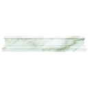 White 2x12 Polished Calacatta Gold Chair Rail Marble Tile Trim (10 pack, 1.667 sq ft/case)