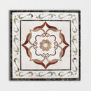 Square Aluminum Backed Multi Finish August Green Marble Medallions