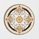Round Aluminum Backed Multi Finish Flourishing Black Marble Medallions