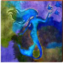 Abstract Ink Mermaid | Wall Art Print on Real Wood