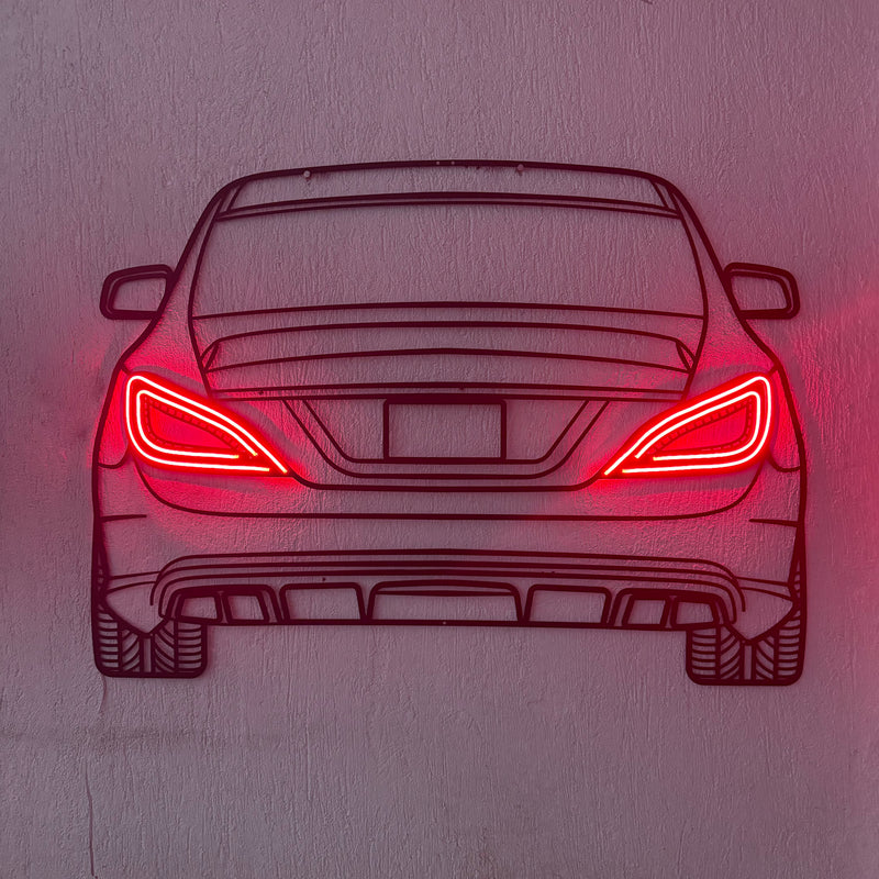 CLS AMG 63 Back View Metal Neon Car Wall Art - MTN0077
