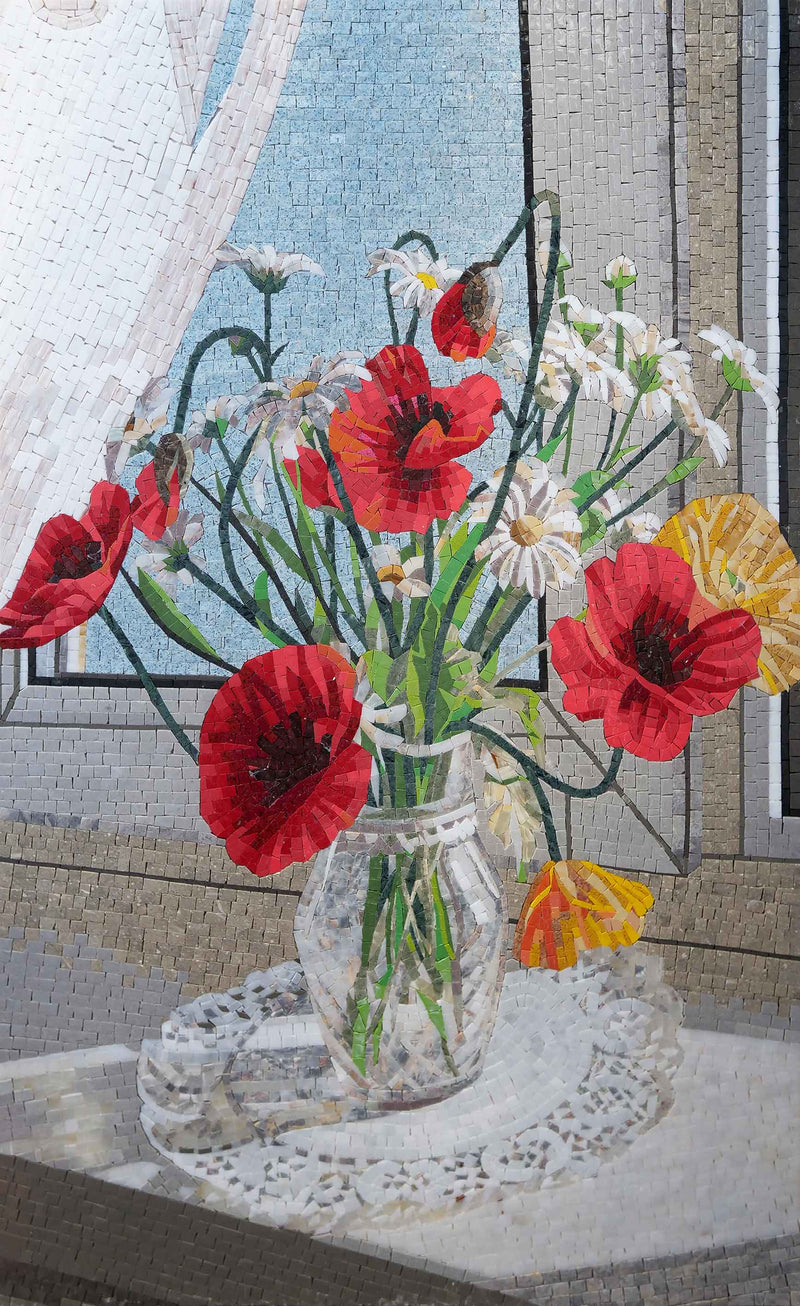 La Fleuri Vase - Floral Mosaic Design