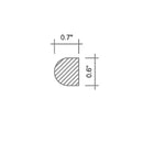 Dark Gray 0.5x12 Polished Marble Pencil Tile Trim (10 pack, 0.5 sq ft/case) - Sample