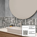 Wooden Grey Glass 12x12 Polished Etched Hexagon Marble Mosaic Tile (5 pack, 4.92 sq ft/case)