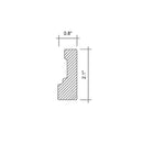 Wooden Grey 2x12 Chair Rail Polished Marble Tile Trim (10 pack, 1.667 sq ft/case)