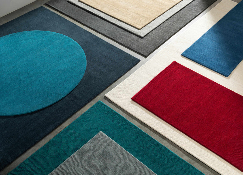 Brockton Solid Teal Wool  Rug