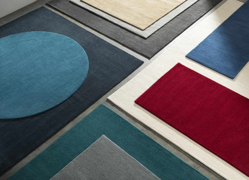 Brockton Solid Dark Blue Wool Rug
