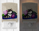 Chihuahua on their couch Ceramic Night Light Compact, UL-Certified, Ideal for Bedroom, Bathroom, Nursery, Hallway, Kitchen, 6x4x3, Multicolor