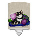 Chihuahua on their couch Ceramic Night Light Compact, UL-Certified, Ideal for Bedroom, Bathroom, Nursery, Hallway, Kitchen, 6x4x3, Multicolor