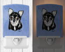Chihuahua in blue Ceramic Night Light Compact, UL-Certified, Ideal for Bedroom, Bathroom, Nursery, Hallway, Kitchen, 6x4x3, Multicolor