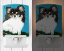 Chihuahua Cute Face Ceramic Night Light Compact, UL-Certified, Ideal for Bedroom, Bathroom, Nursery, Hallway, Kitchen, 6x4x3, Multicolor