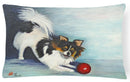 Papillon Play Ball Decorative Throw Pillow 12x16 Indoor Outdoor Accent Cushion, Fabric Cover with Insert for Sofa, Bed, Porch & Living Room