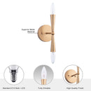 Mizu Mid-Century Modern Gold 2-Light Wall Sconce Light