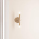 Mizu Mid-Century Modern Gold 2-Light Wall Sconce Light