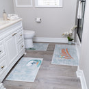 US States Miami Design 3 Piece Bathroom Rugs Set | Gold
