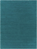 Brockton Solid Teal Wool  Rug