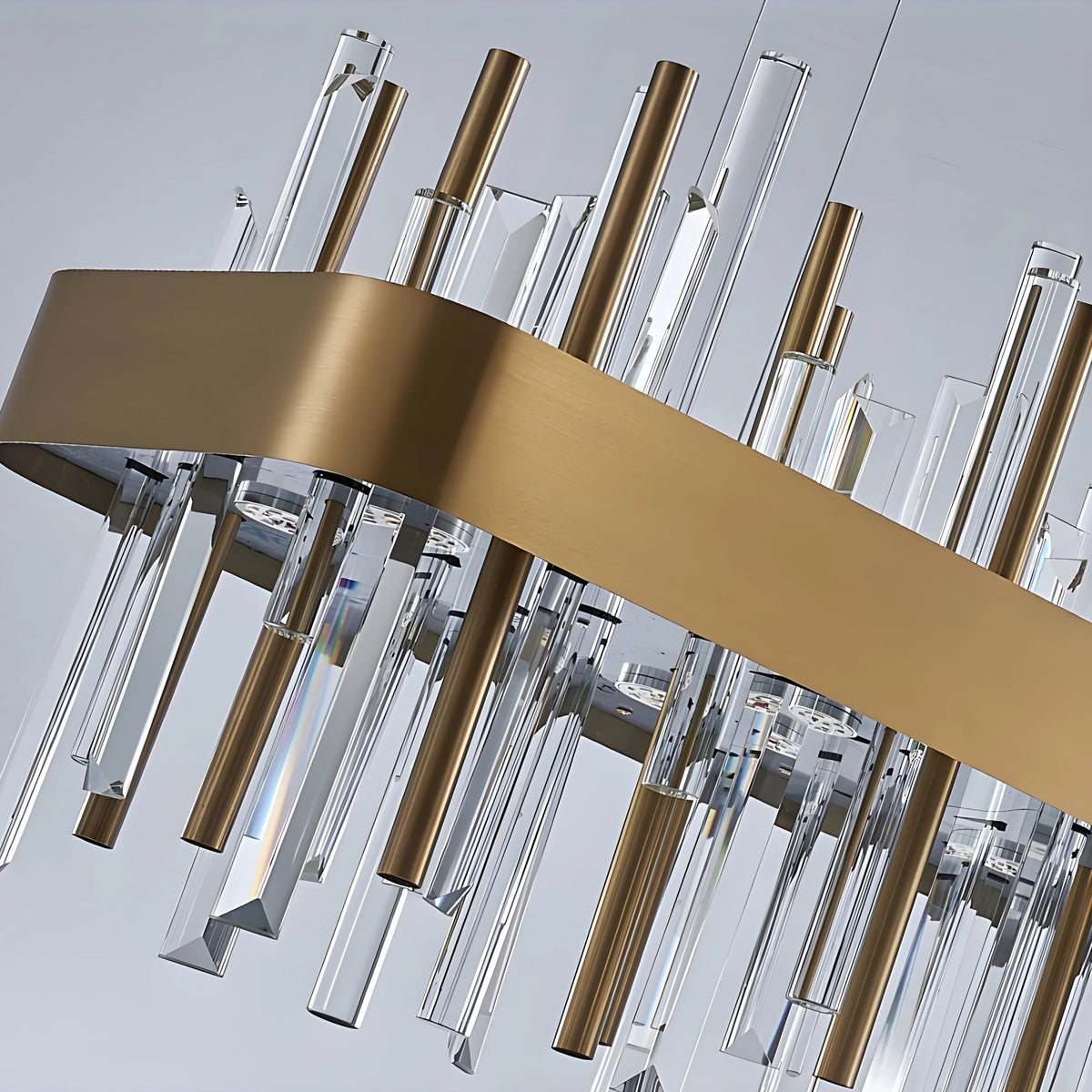 Gold And Black Rectangle Crystal Kitchen Chandelier, photo 7 of 9