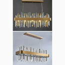 Gold And Black Rectangle Crystal Kitchen Chandelier