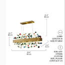 Abbadia San Salvatore | Gold Rectangle Colorful Crystal Chandelier